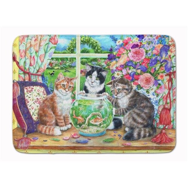 Carolines Treasures Carolines Treasures CDCO0325RUG Cats Just Looking in the Fish Bowl Machine Washable Memory Foam Mat CDCO0325RUG - main